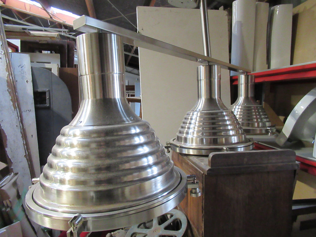 Retro Industrial 3 Ceiling Mounted Cone Shape Pendant Light - 1000H x 1550W x 450D