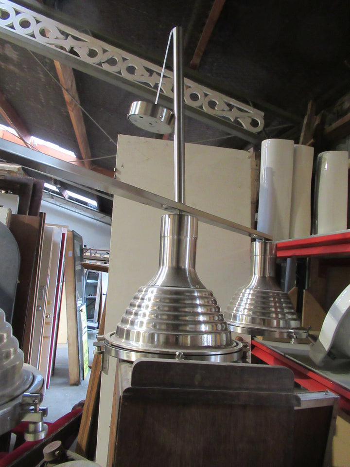 Retro Industrial 3 Ceiling Mounted Cone Shape Pendant Light - 1000H x 1550W x 450D