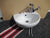 White Sphinx Semi-Circle Wall Mounted Hand Basin with Tapware 220H x 355W x 280D