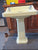 Green/Yellow Hand Basin & Pedestal      (Garden use only)