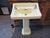 Green/Yellow Hand Basin & Pedestal      (Garden use only)