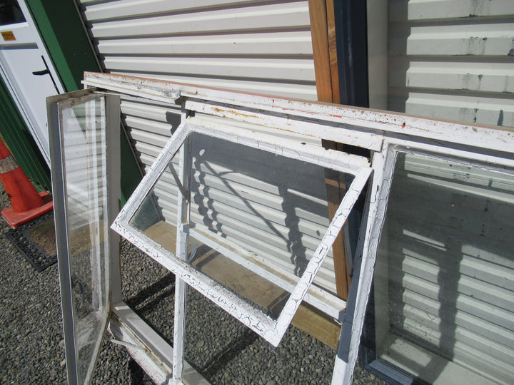 6 Lite 2 Casement & Fanlite Metal Window with Wooden Frame 1150H x 1920W x 140D