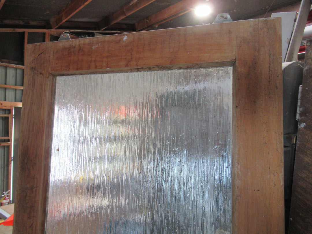 Native Timber Single Sliding Door with Waterfall Glass     1975H x 765W