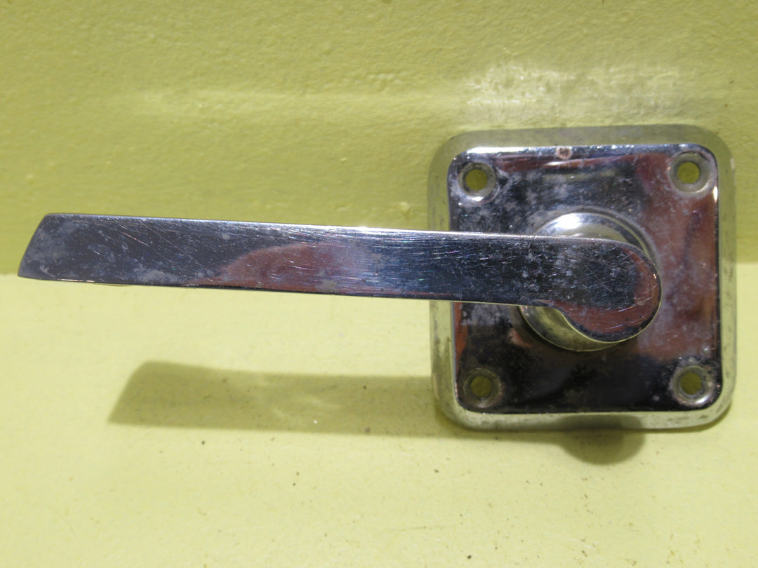 Art Deco Brass Lever Handle on Square Plate 57SQ/Lever 112L x 45H