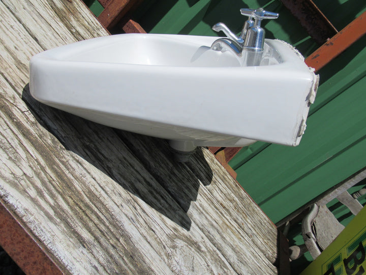 McSkimmings Modern Basin with Retro Taps 260H x 560W x 420D