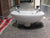 Small Semi Circle Toilet Basin with Chrome Triangle Retro Taps 150H x 330W x 260D