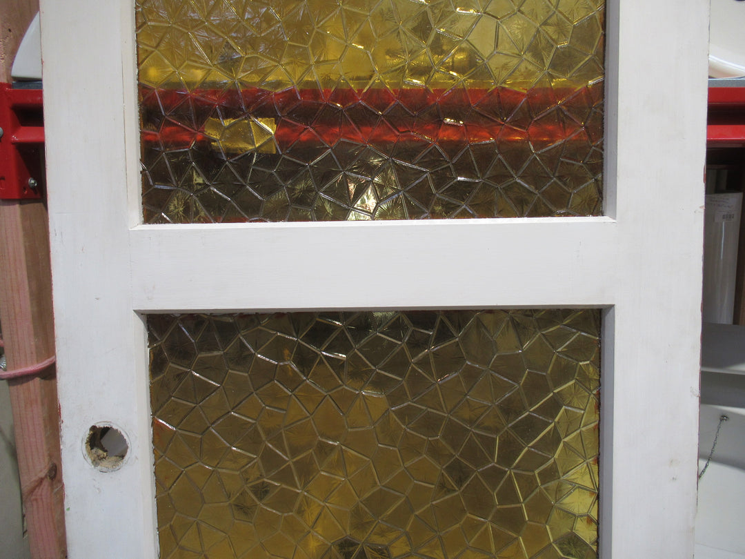 3 Lite Amber Glass Exterior Door   1975H x 805W x 40D