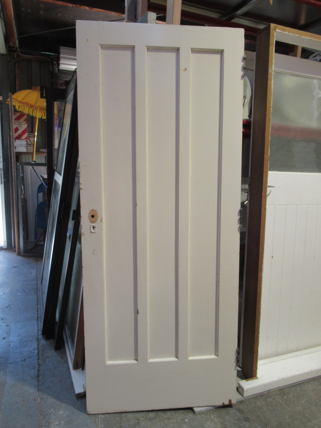 Vertical Stripe 3 Panel Interior Native Timber Door 1980H x 810W x 45D