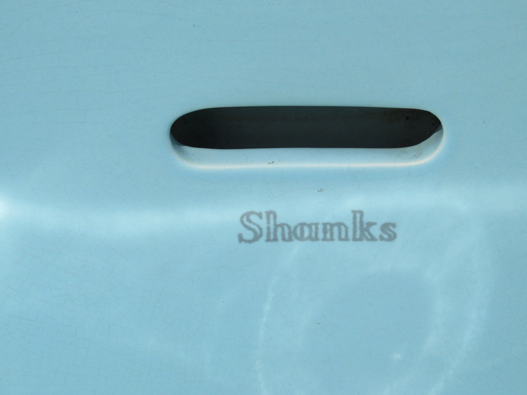 Art Deco Shanks Arctic Blue Basin & Pedestal -Basin 635L x 460D x 380H/630Hx 260W x 260D
