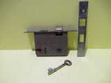 Vintage Mortice Legge Lock with Key 150L/22W/Body 75D x 97W/Axial 55D