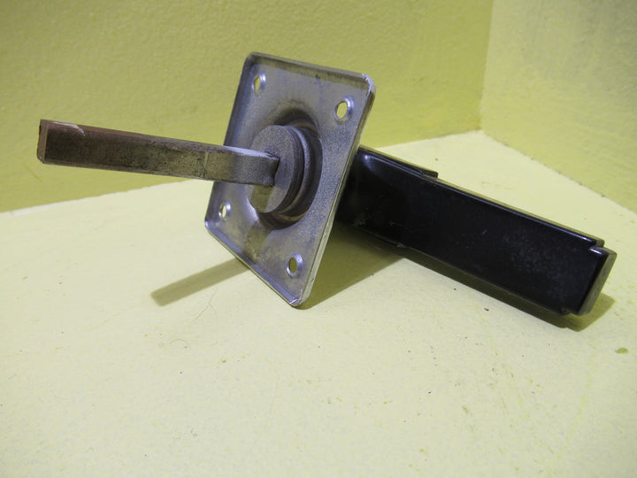 Art Deco Stepped Bakelite Lever Hallway Handle with Chrome Square Plate 55SQ/Lever 85L x  21 W