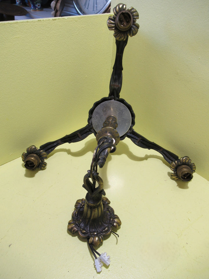 Vintage Brass 3 Arm Pendant Light 490H x 420W
