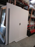 White Double Sliding Wardrobe Doors with Track 1980H x 1800W x 40D