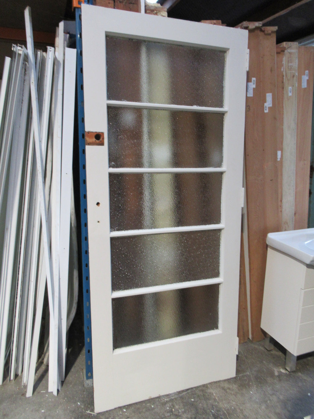 5 Lite Black & White Exterior Door 1985H x 857W x 42D