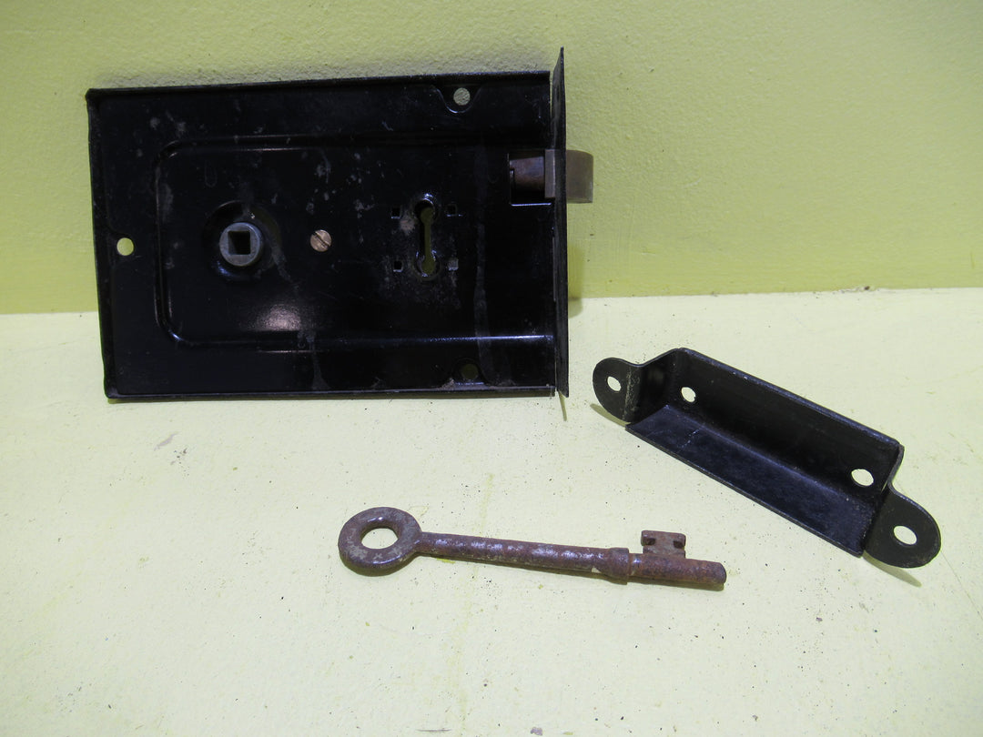 Vintage Rim Lock with Keep and Key 240L x 103W x 20D