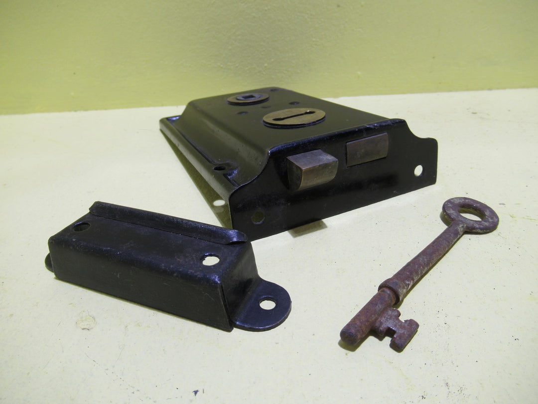 Vintage Rim Lock with Keep and Key 240L x 103W x 20D