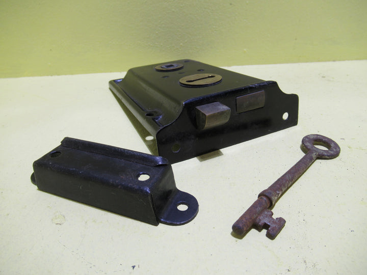 Vintage Rim Lock with Keep and Key 240L x 103W x 20D