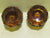 Gothic Style Amber Glass Pull Door Knob with Lacy Brass Plate 70H x 70W x 60D
