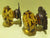 Gothic Style Amber Glass Pull Door Knob with Lacy Brass Plate 70H x 70W x 60D