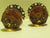 Gothic Style Amber Glass Pull Door Knob with Lacy Brass Plate 70H x 70W x 60D