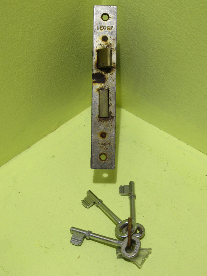 Legge Mortice Lock made in NZ with 3 Keys Plate 151L x 22W/Body 102L x 76W x 12D