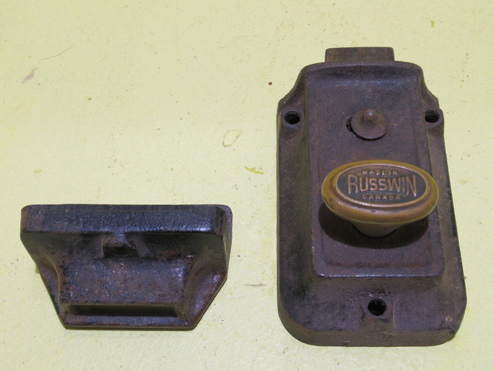 Russwin Night Latch & Keep made in Canada 60H x 90W x 50D/Keep 47H x 65W x 32D