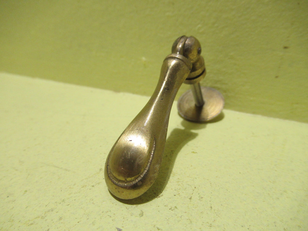 Brass Raindrop Pull Handles Plate 20Dia/Drop 55L x 20H