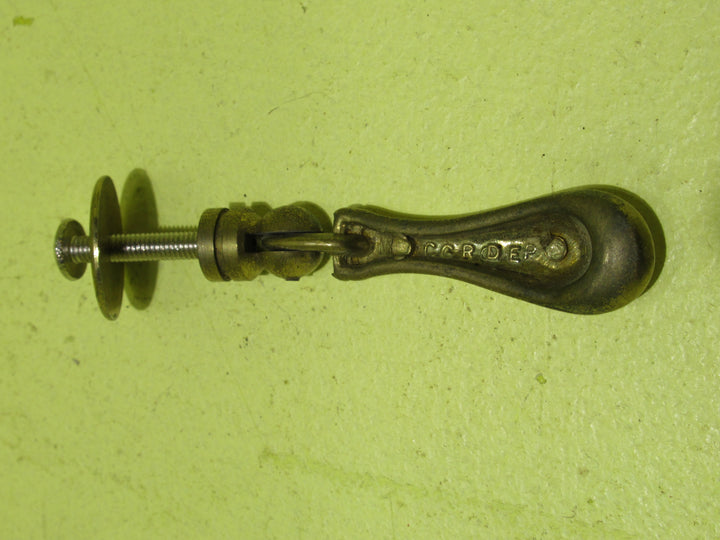 Brass Raindrop Pull Handles Plate 20Dia/Drop 55L x 20H