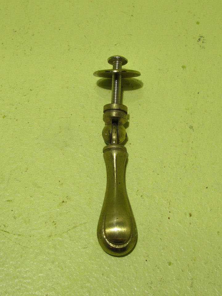 Brass Raindrop Pull Handles Plate 20Dia/Drop 55L x 20H