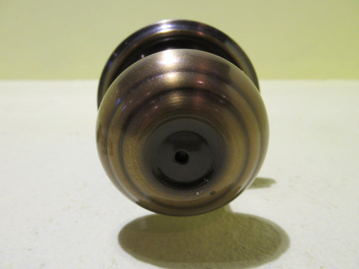 Antique Brass Effect Thumb Push Privacy Knob   50Dia/Plate 65Dia x 60H