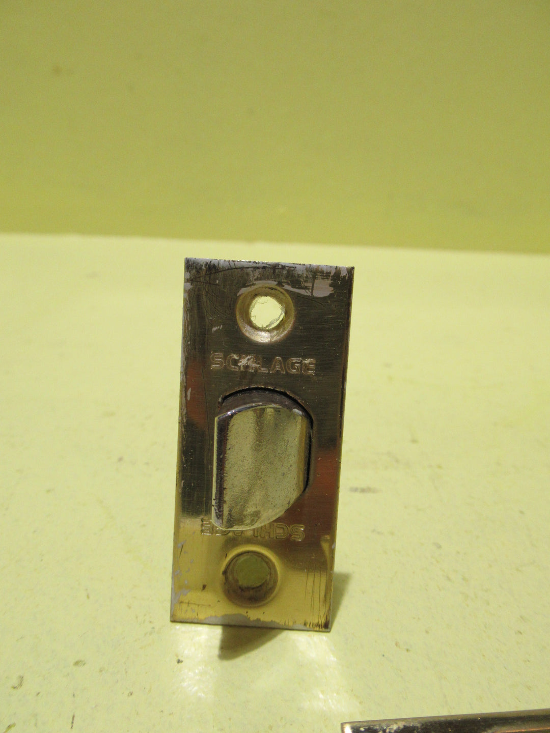 Antique Brass Effect Thumb Push Privacy Knob   50Dia/Plate 65Dia x 60H