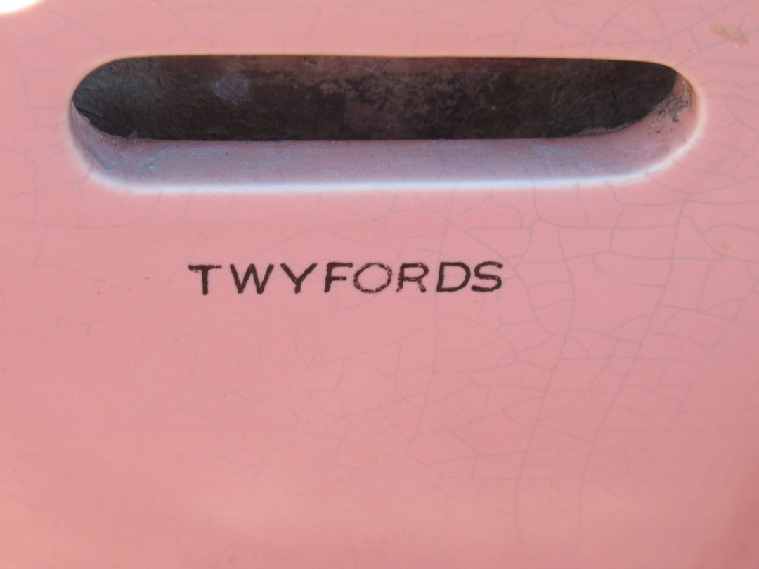 Twyford Pink Vitromant Basin with Art Deco Taps 32H x 56W x 42D