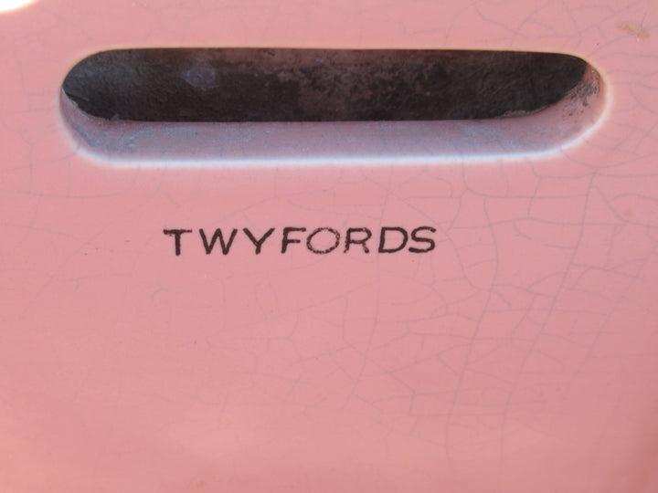 Twyford Pink Vitromant Basin with Art Deco Taps 32H x 56W x 42D