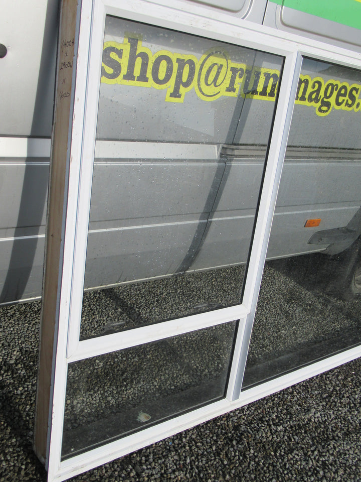 White Aluminium 5 Light Window with 2 Opening Window and Picture Window. 1400H x 2960W x 160D