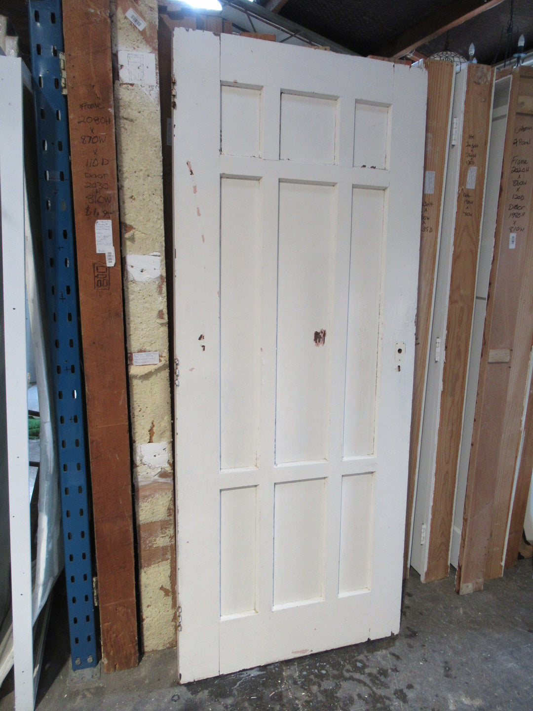 9 Panel Paint Finish Timber Door 1980H x 815W x 45D