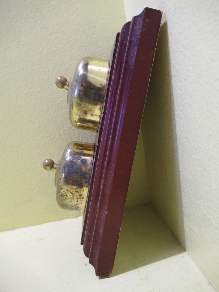 Reproduction Double Brass Light Switches on Timber Veneer & Customise Board  155L x  90W  x 40H