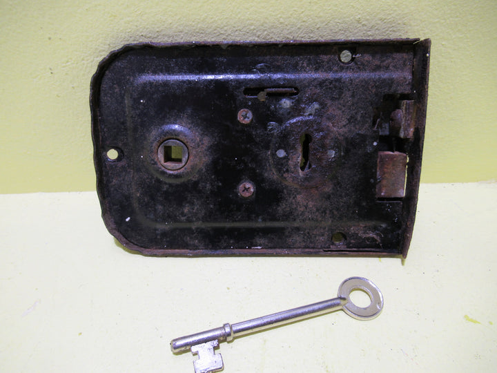 Vintage Rim Lock with Key 102H x 55L x 28D