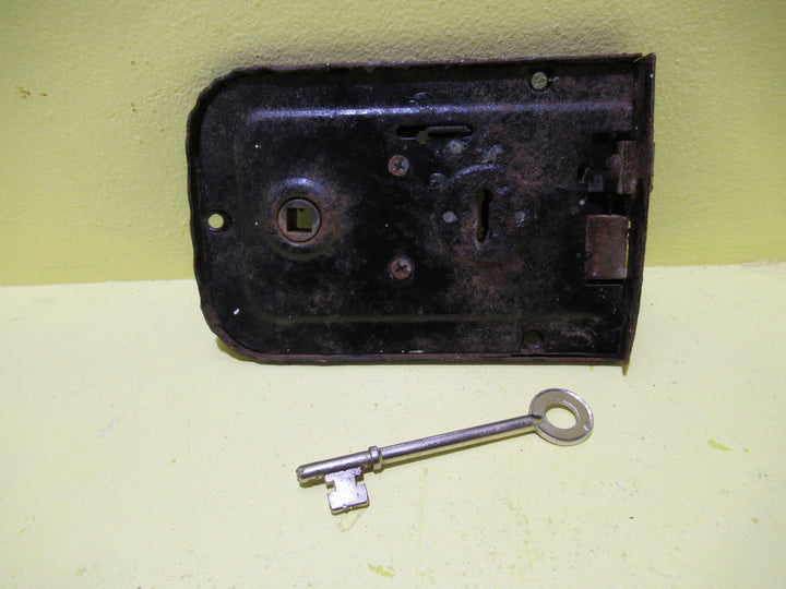 Vintage Rim Lock with Key 102H x 55L x 28D