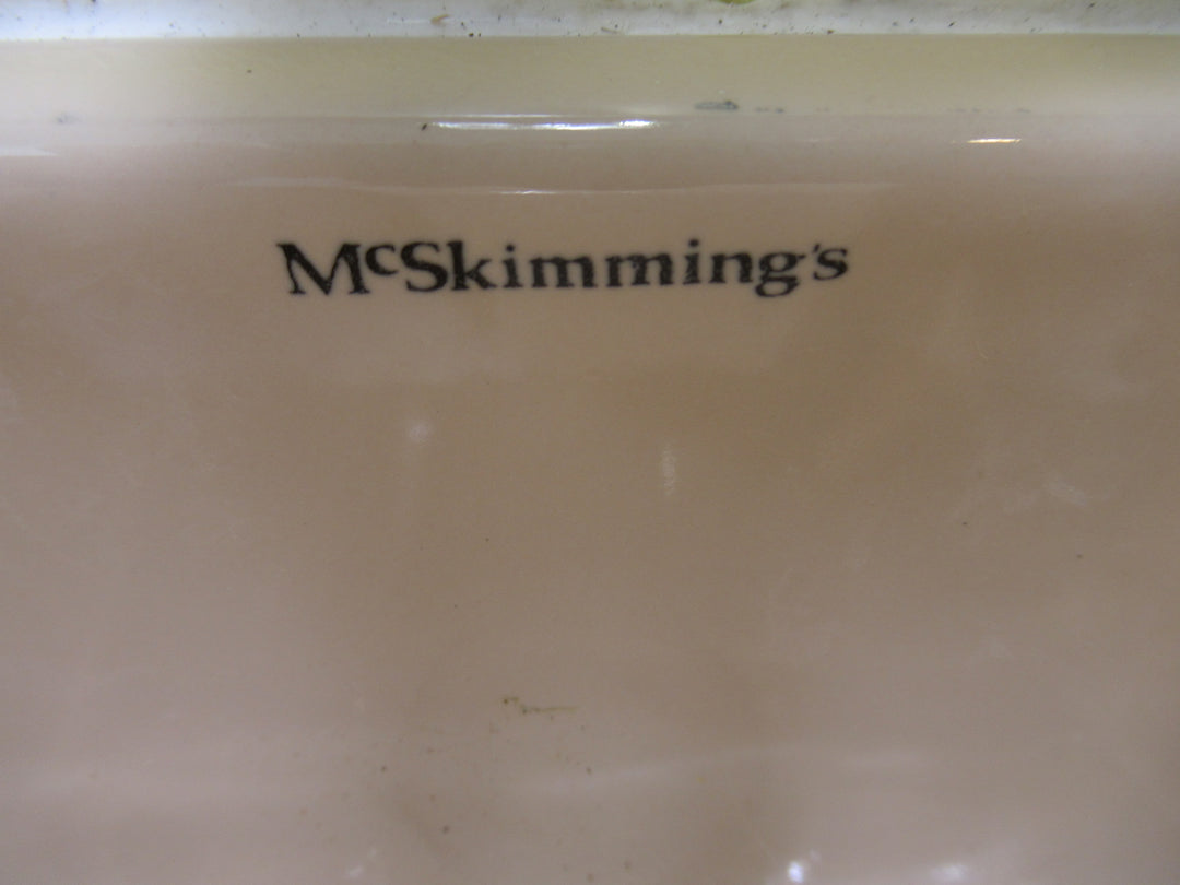 Pale Peach Narrow Toilet McSkimmings Wash Basin 125H x 52W x 22D
