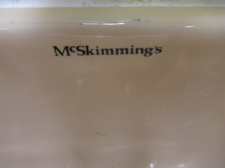 Pale Peach Narrow Toilet McSkimmings Wash Basin 125H x 52W x 22D
