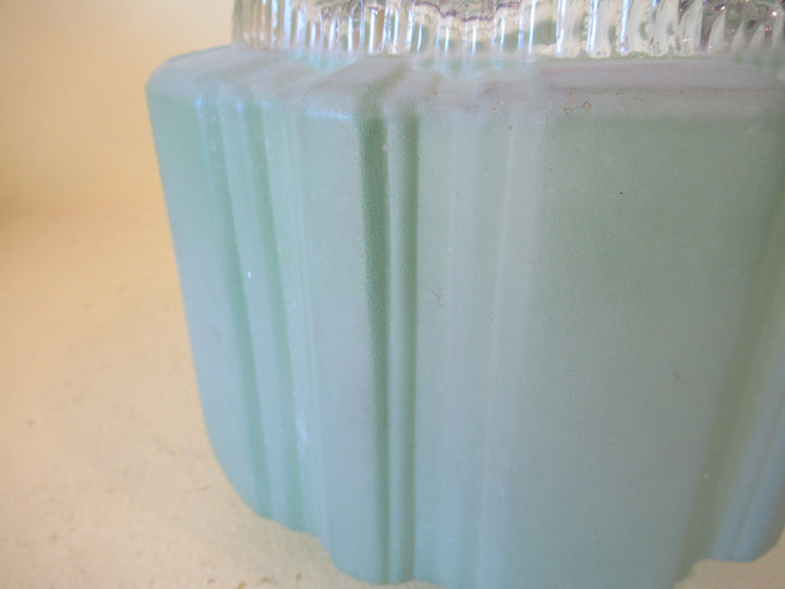 Art Deco Sea Green Shade with Glass Prism Bottom 200H x 210Dia