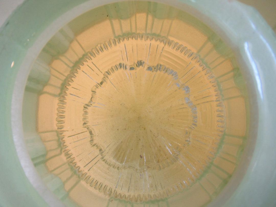 Art Deco Sea Green Shade with Glass Prism Bottom 200H x 210Dia