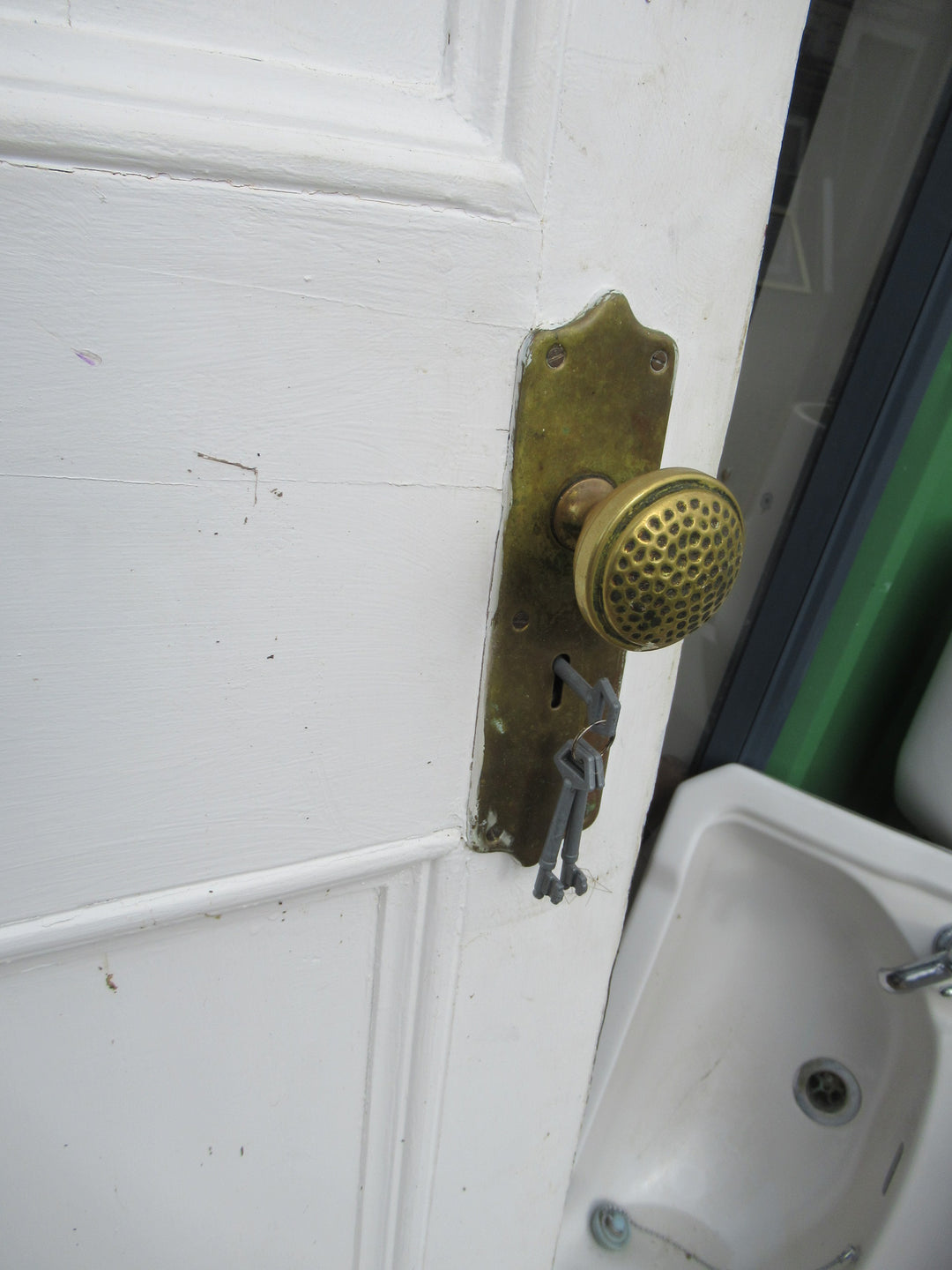5 Panel Front Entrance Door with Side Lite, Brass Hardware and Frame 2010H x 1220W/Door 1960H x 780W