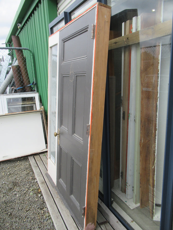 5 Panel Front Entrance Door with Side Lite, Brass Hardware and Frame 2010H x 1220W/Door 1960H x 780W