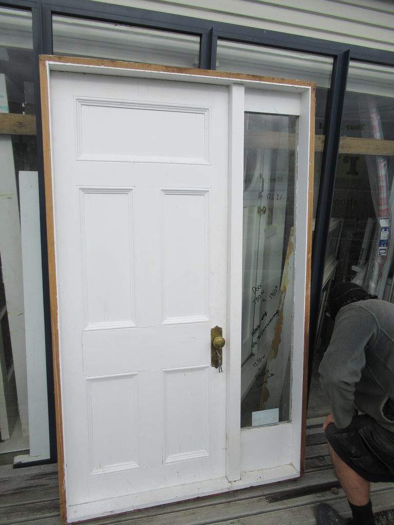 5 Panel Front Entrance Door with Side Lite, Brass Hardware and Frame 2010H x 1220W/Door 1960H x 780W