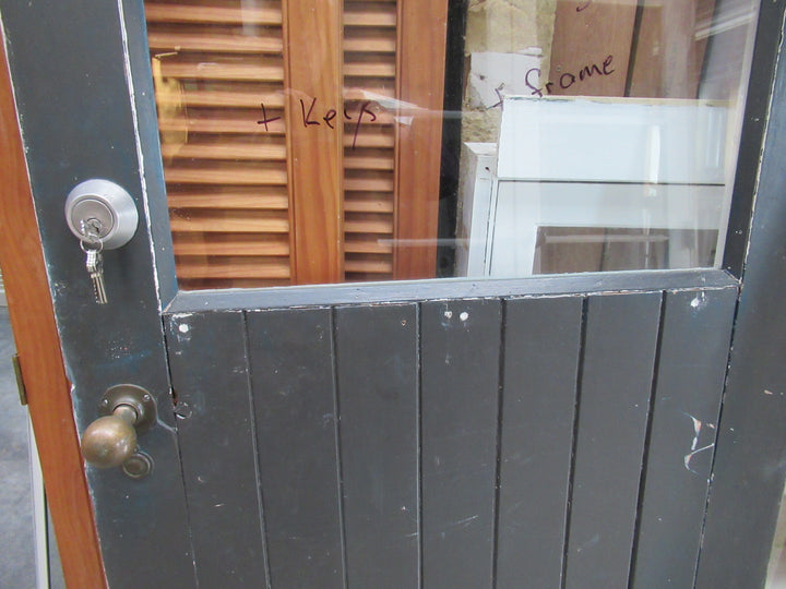 1 Lite T & G Door in Frame with Side Lite Door with Key and Cat Flap 1980H x 810W