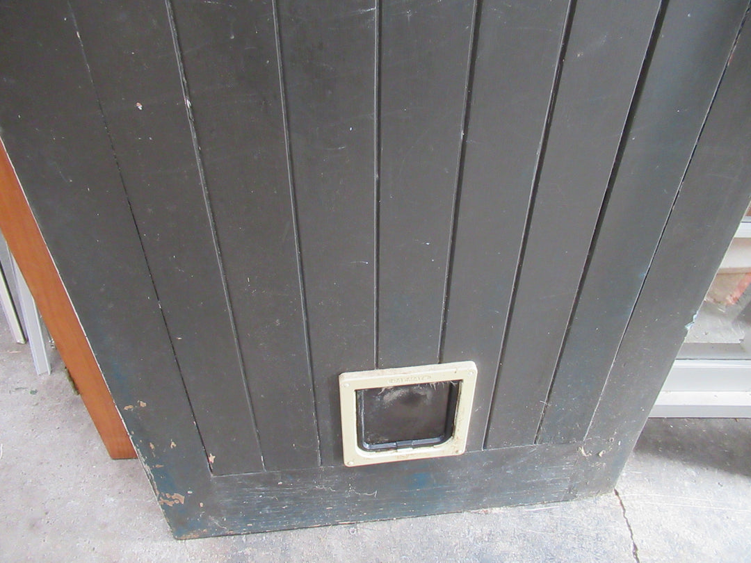 1 Lite T & G Door in Frame with Side Lite Door with Key and Cat Flap 1980H x 810W