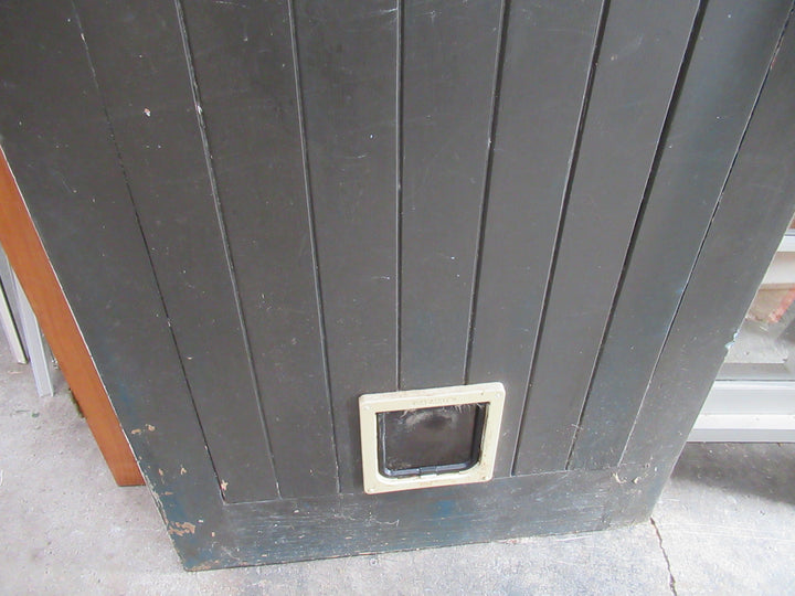 1 Lite T & G Door in Frame with Side Lite Door with Key and Cat Flap 1980H x 810W