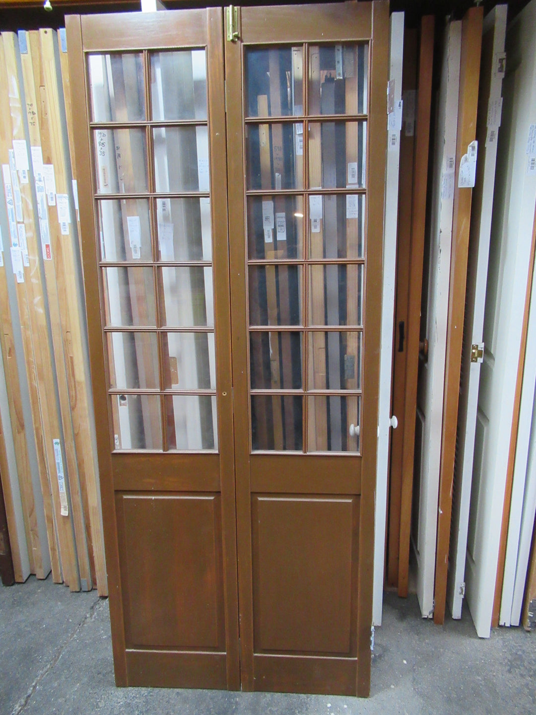 12 Lite, 1 Panel Colonial Internal Bifolding Doors 1960H x 405-810-1620x 25D