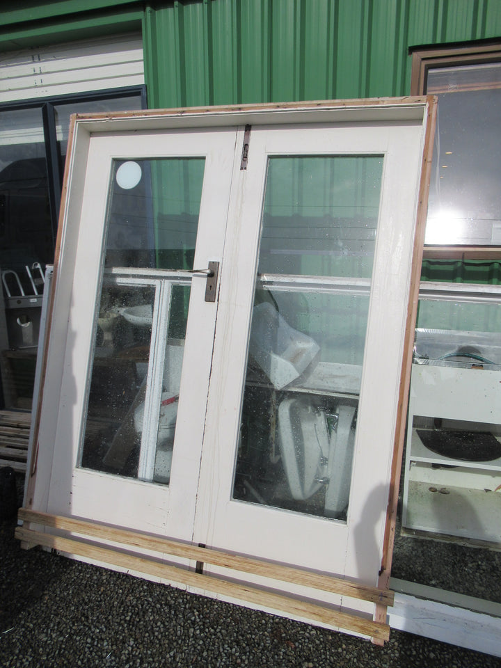 1 Lite Wooden French Doors with Frame & Hardware 2020H x 1560W x 160D